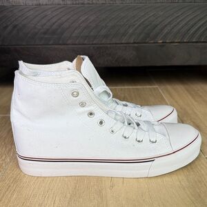 White High-Top Canvas Sneakers